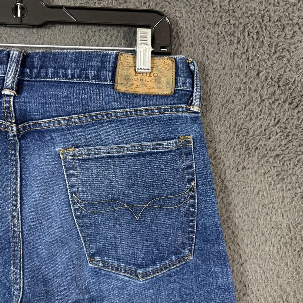 Polo Ralph Lauren Jeans Mens 32x32 Blue Varick Slim Fit Button Fly Dark Wash